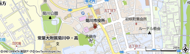 菊川市役所周辺の地図