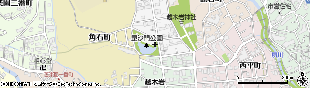 毘沙門公園トイレ周辺の地図