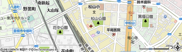愛知県豊橋市西松山町周辺の地図