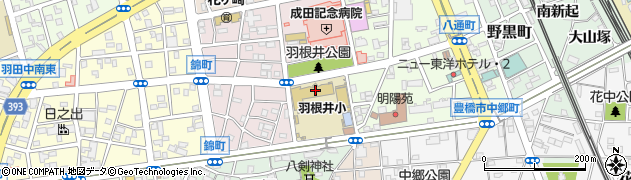 羽根井地区市民館周辺の地図