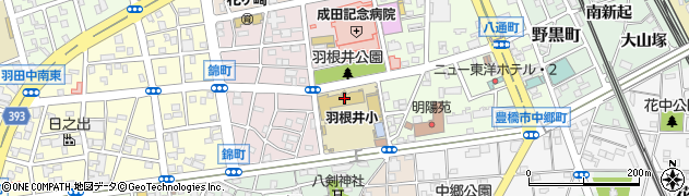 豊橋市役所　羽根井地区市民館周辺の地図