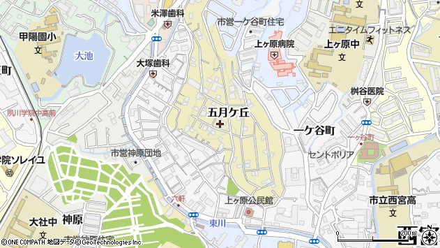 〒662-0875 兵庫県西宮市五月ケ丘の地図
