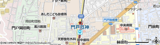門戸厄神駅周辺の地図