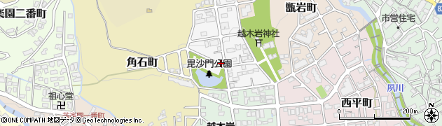 兵庫県西宮市毘沙門町周辺の地図