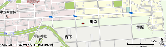 愛知県豊橋市多米町川添周辺の地図
