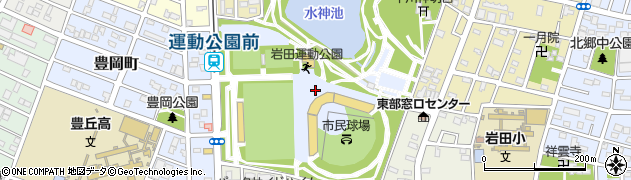 豊橋市岩田総合球技場周辺の地図