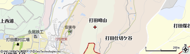 京都府京田辺市打田峰山周辺の地図