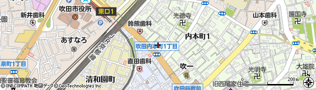 大阪府吹田市内本町1丁目9周辺の地図