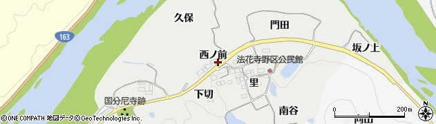 京都府木津川市加茂町法花寺野（西ノ前）周辺の地図