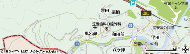 京都府笠置町（相楽郡）笠置（風呂鼻）周辺の地図
