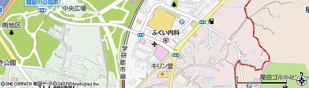 大阪府寝屋川市打上中町周辺の地図