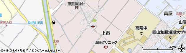 岡山県赤磐市上市周辺の地図