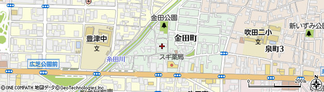 大阪府吹田市金田町27周辺の地図