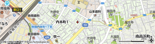 大阪府吹田市内本町1丁目19周辺の地図
