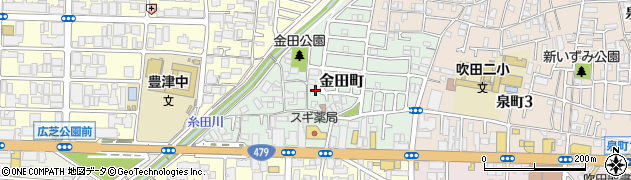 大阪府吹田市金田町24周辺の地図