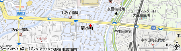 大阪府寝屋川市清水町周辺の地図