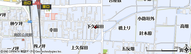 京都府相楽郡精華町祝園下久保田周辺の地図