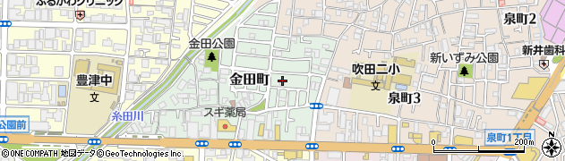 大阪府吹田市金田町10周辺の地図