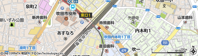 大阪府吹田市寿町1丁目1周辺の地図