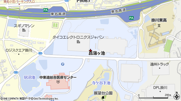 〒436-0040 静岡県掛川市菖蒲ヶ池の地図