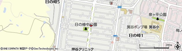 兵庫県神戸市北区日の峰周辺の地図
