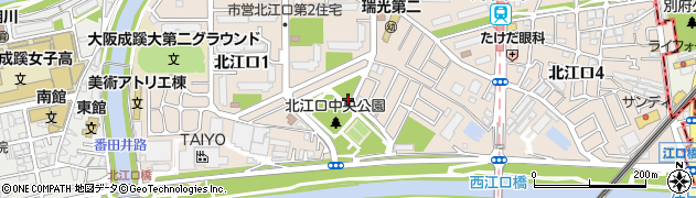 大阪府大阪市東淀川区北江口2丁目周辺の地図
