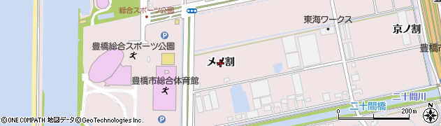 愛知県豊橋市神野新田町（メノ割）周辺の地図