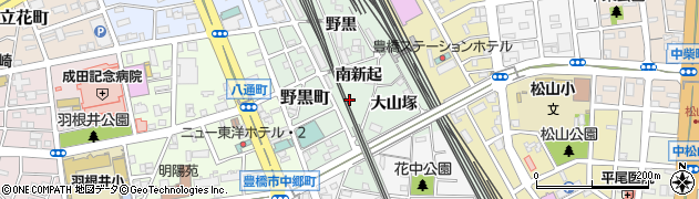 愛知県豊橋市花田町（南新起）周辺の地図
