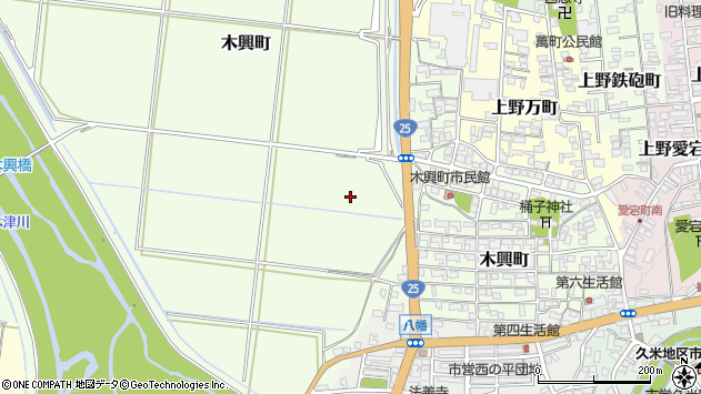 〒518-0845 三重県伊賀市木興町の地図