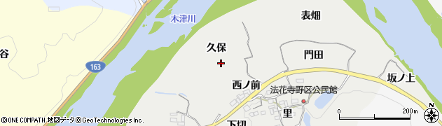 京都府木津川市加茂町法花寺野（久保）周辺の地図
