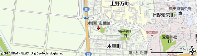 伊賀市役所　人権生活環境部木興町市民館周辺の地図