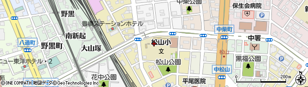 豊橋市役所　松山校区市民館周辺の地図