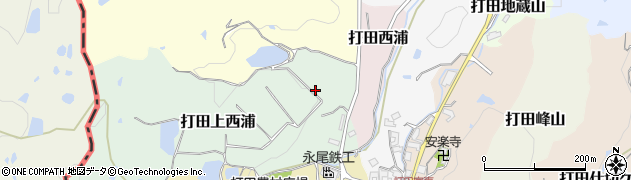 京都府京田辺市打田上西浦周辺の地図
