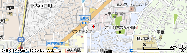 兵庫県西宮市若山町周辺の地図