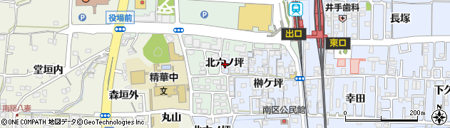 京都府精華町（相楽郡）植田（北六ノ坪）周辺の地図