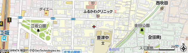ローソン吹田豊津中学校前店周辺の地図