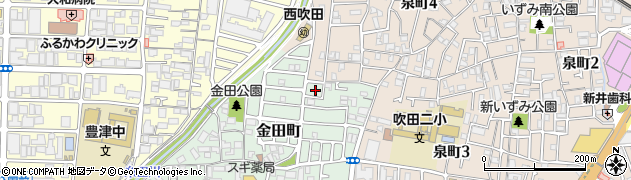 大阪府吹田市金田町13周辺の地図