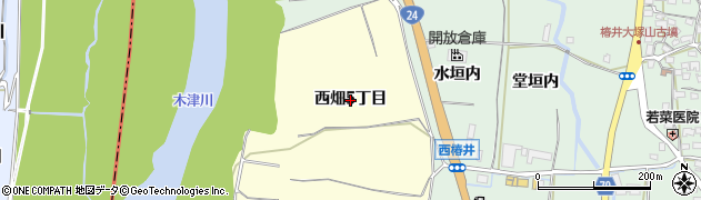 京都府木津川市山城町上狛（西畑５丁目）周辺の地図