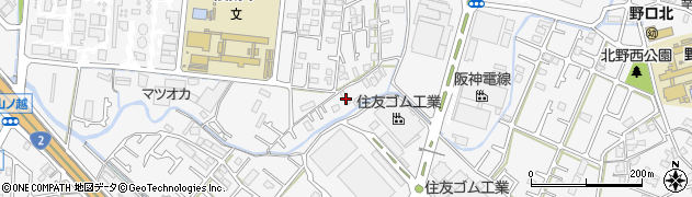 兵庫県加古川市野口町水足523周辺の地図