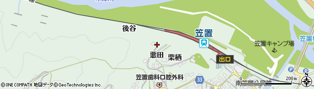 京都府相楽郡笠置町笠置悪田周辺の地図