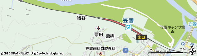 京都府笠置町（相楽郡）笠置（悪田）周辺の地図