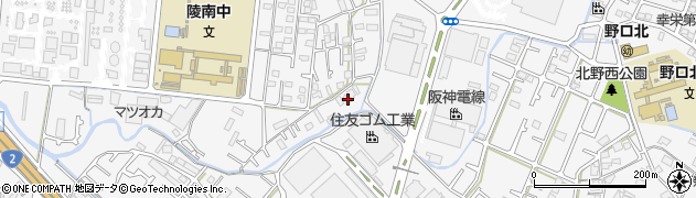 兵庫県加古川市野口町水足520周辺の地図