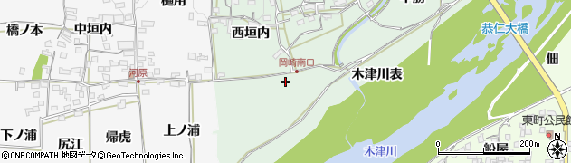 京都府木津川市加茂町岡崎（的場）周辺の地図