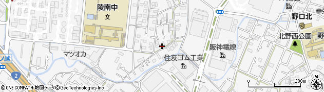 兵庫県加古川市野口町水足517周辺の地図