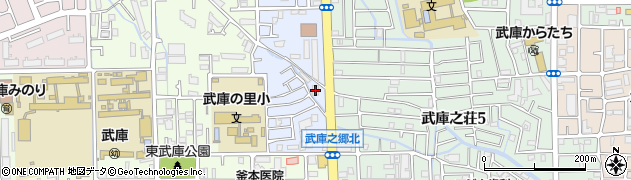 松屋尼崎武庫の里店周辺の地図