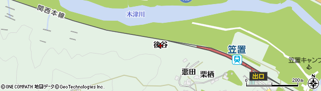 京都府笠置町（相楽郡）笠置（後谷）周辺の地図