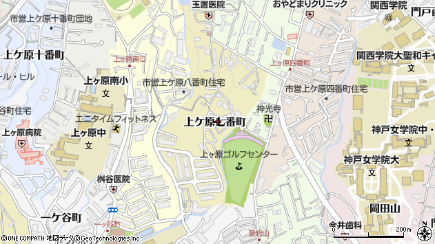 〒662-0881 兵庫県西宮市上ケ原七番町の地図