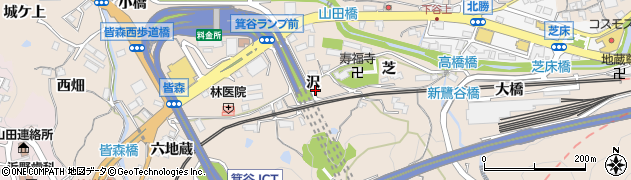 兵庫県神戸市北区山田町下谷上沢周辺の地図