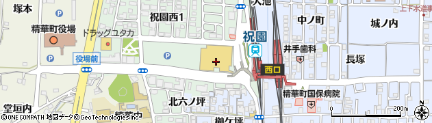 京都生活協同組合　コープ祝園駅周辺の地図