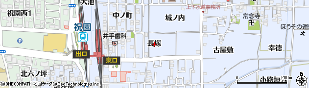 京都府相楽郡精華町祝園長塚周辺の地図